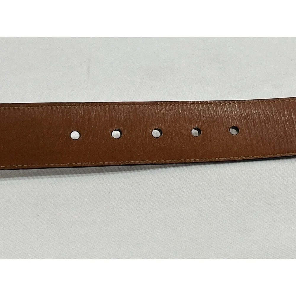 Trafalgar‎ Leather Belt Mens 42 Brown Check Pattern Brass Buckle Classic